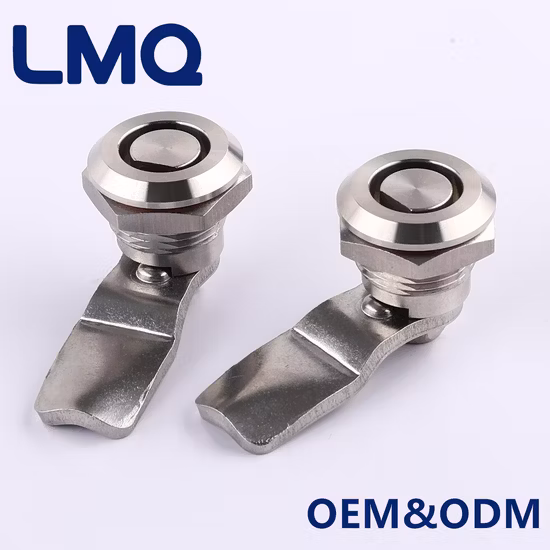 Eastern Europe Φ 13 Stainless Steel Quarter Turn Lock, SUS 316 Cabinet Cylinder Cam Lock for Industrial Railway Rail Vehicle ATM Vending Machine