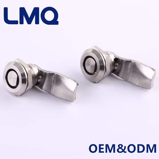Eastern Europe Φ 13 Stainless Steel Quarter Turn Lock, SUS 316 Cabinet Cylinder Cam Lock for Industrial Railway Rail Vehicle ATM Vending Machine