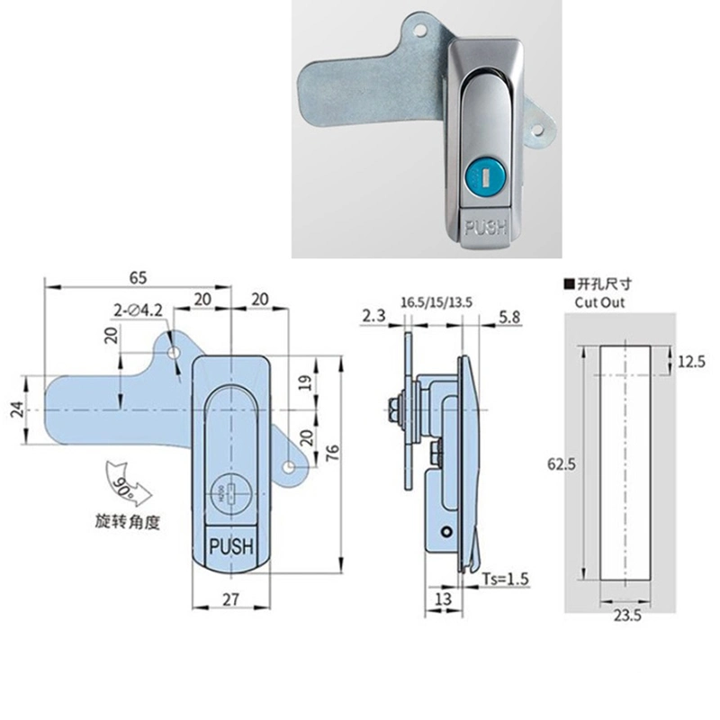 Xk157 Refrigerator and Cold Storage Flat Handle Panel Jump Lock